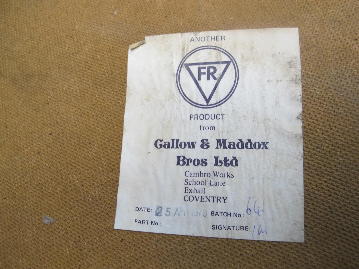 79-82 Triumph TR7 Convertible Rear Trunk Carpet Liner Trim Cover Set OEM