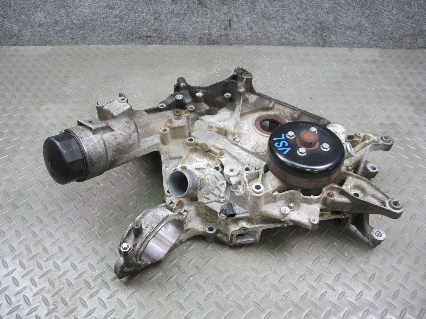 03-06 Mercedes R230 SL500 M113 Engine Timing Cover W/ Water Pump Assembly OEM