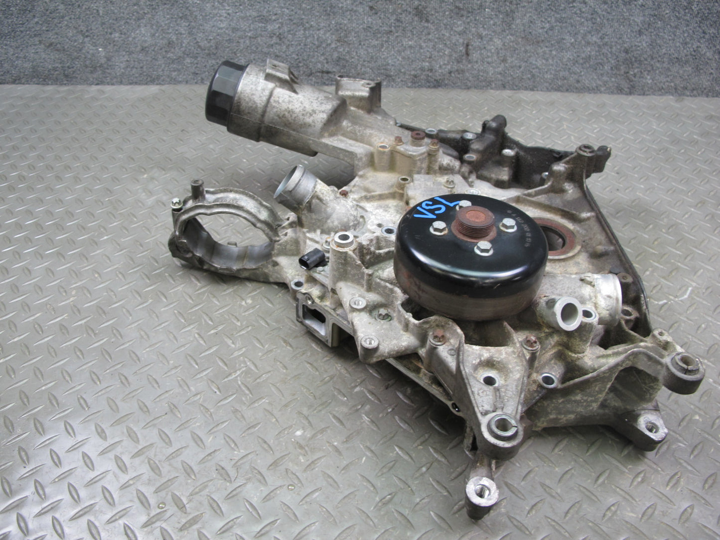 03-06 Mercedes R230 SL500 M113 Engine Timing Cover W/ Water Pump Assembly OEM