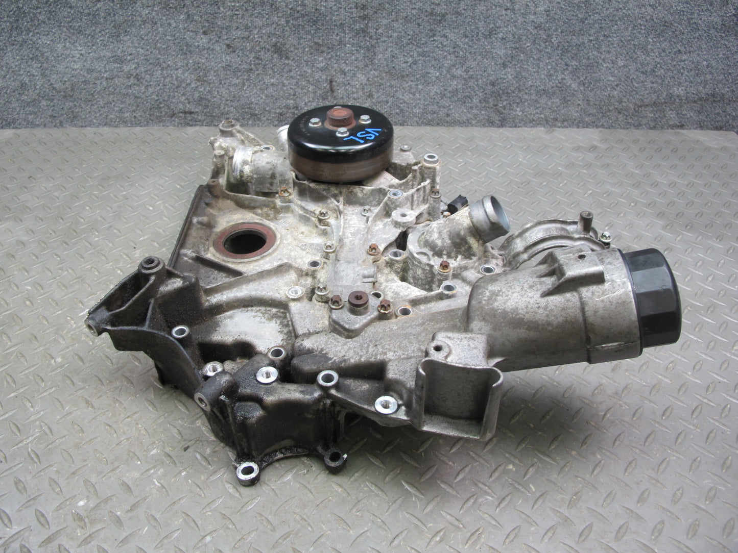 03-06 Mercedes R230 SL500 M113 Engine Timing Cover W/ Water Pump Assembly OEM