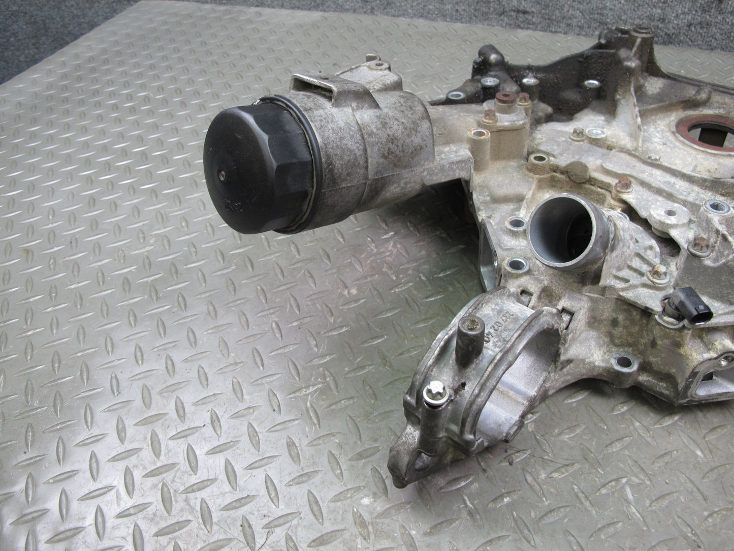 03-06 Mercedes R230 SL500 M113 Engine Timing Cover W/ Water Pump Assembly OEM