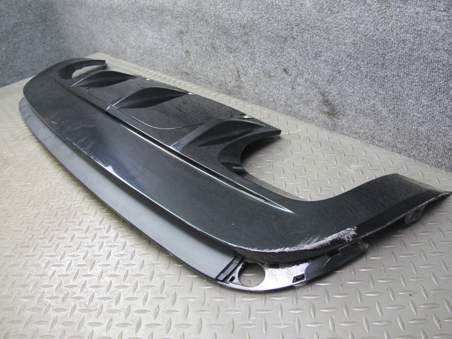 10-14 BMW E71 X6M Rear Bumper Diffuser Lower Valance Cover Black OEM