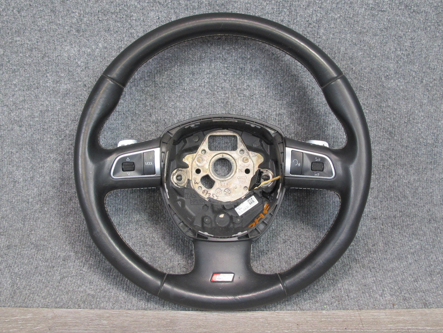 09-12 Audi B8 S4 A4 3-SPOKE S-line Sport Leather Steering Wheel Black OEM