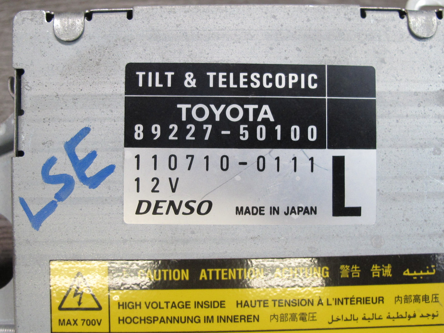 01-03 Lexus UCF30L LS430 Tilt & Telescopic Steering Multiplex Control Module OEM