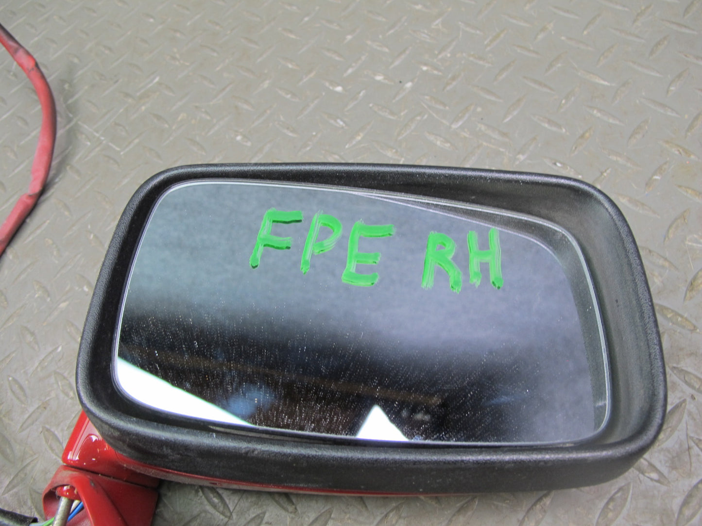 1984-1995 Porsche 928 S Front Right Side View Exterior Door Mirror RED W/ Seal