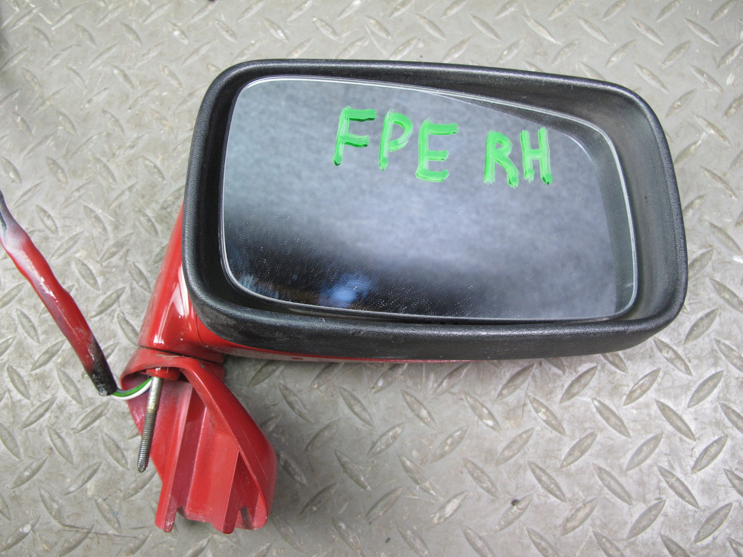 1984-1995 Porsche 928 S Front Right Side View Exterior Door Mirror RED W/ Seal