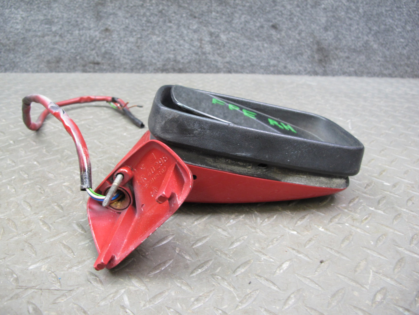 1984-1995 Porsche 928 S Front Right Side View Exterior Door Mirror RED W/ Seal