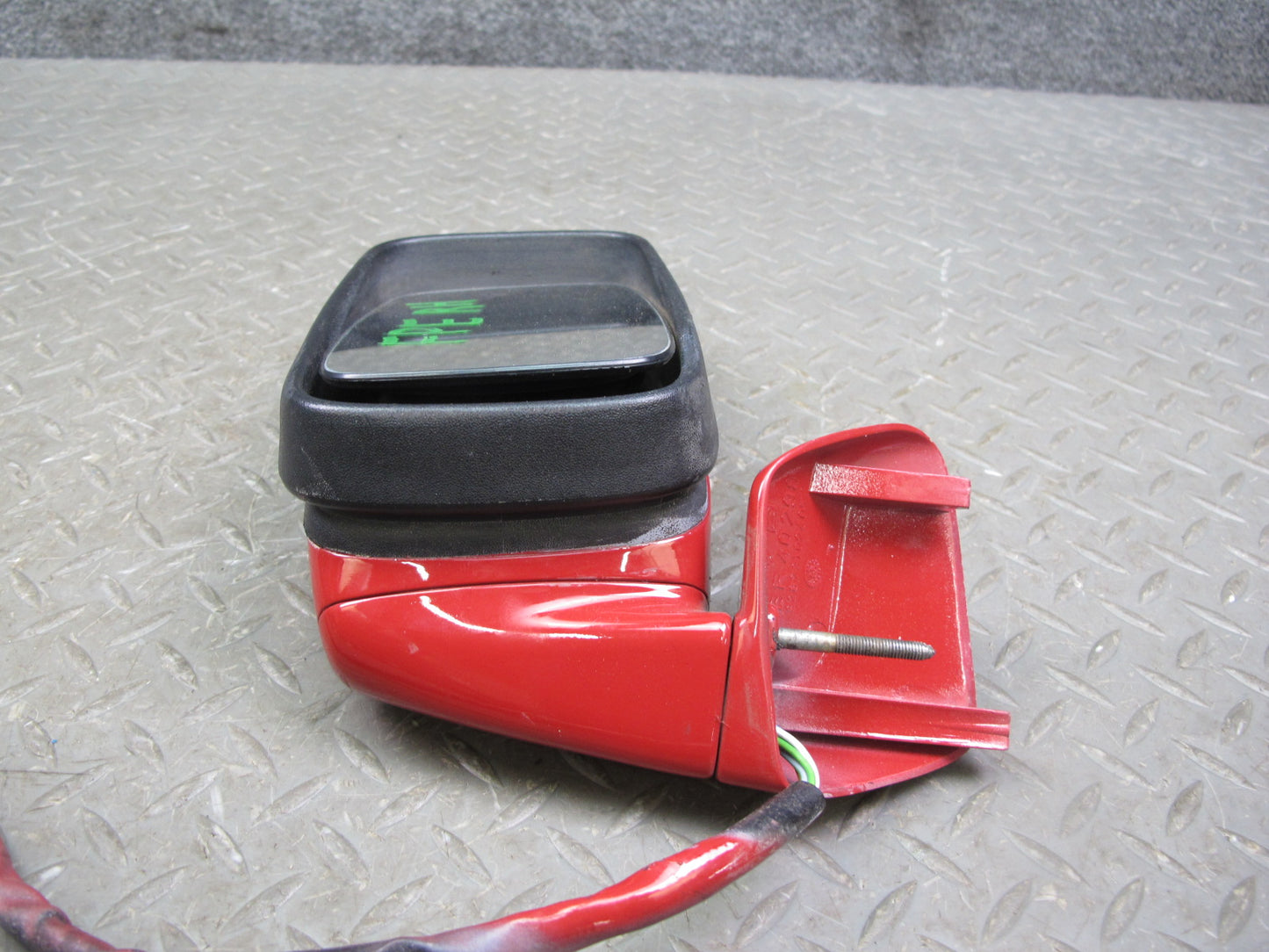 1984-1995 Porsche 928 S Front Right Side View Exterior Door Mirror RED W/ Seal