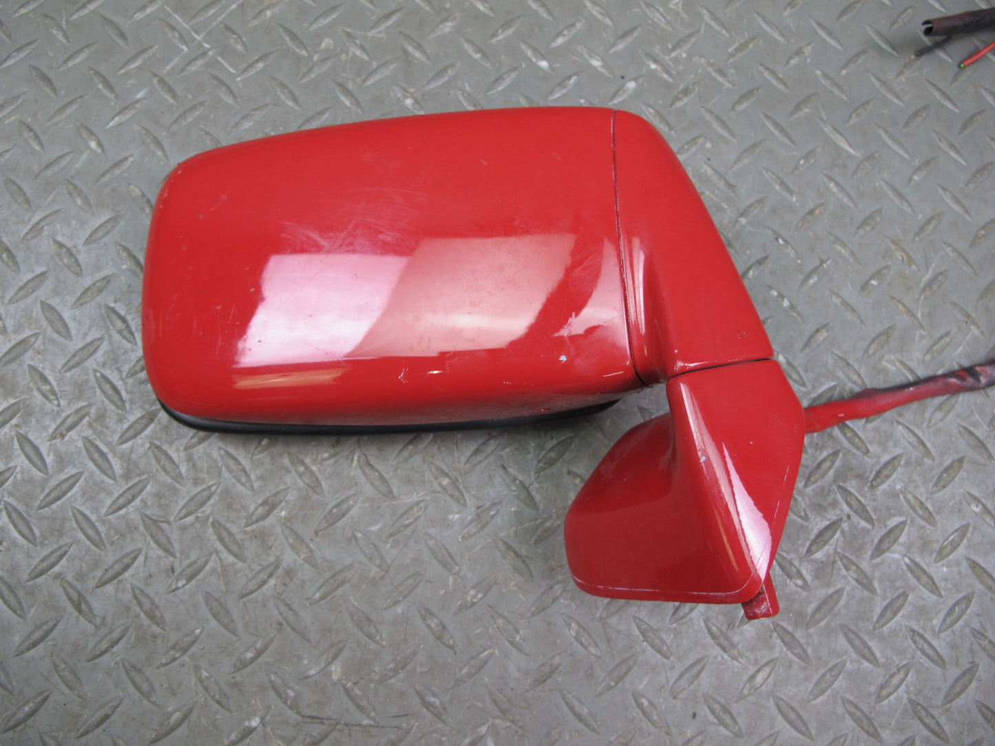 1984-1995 Porsche 928 S Front Right Side View Exterior Door Mirror RED W/ Seal