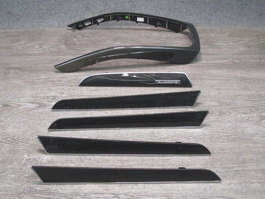 09-16 Audi B8 S4 A4 Interior Dash Console Door Trim Panel Carbon Fiber Set OEM