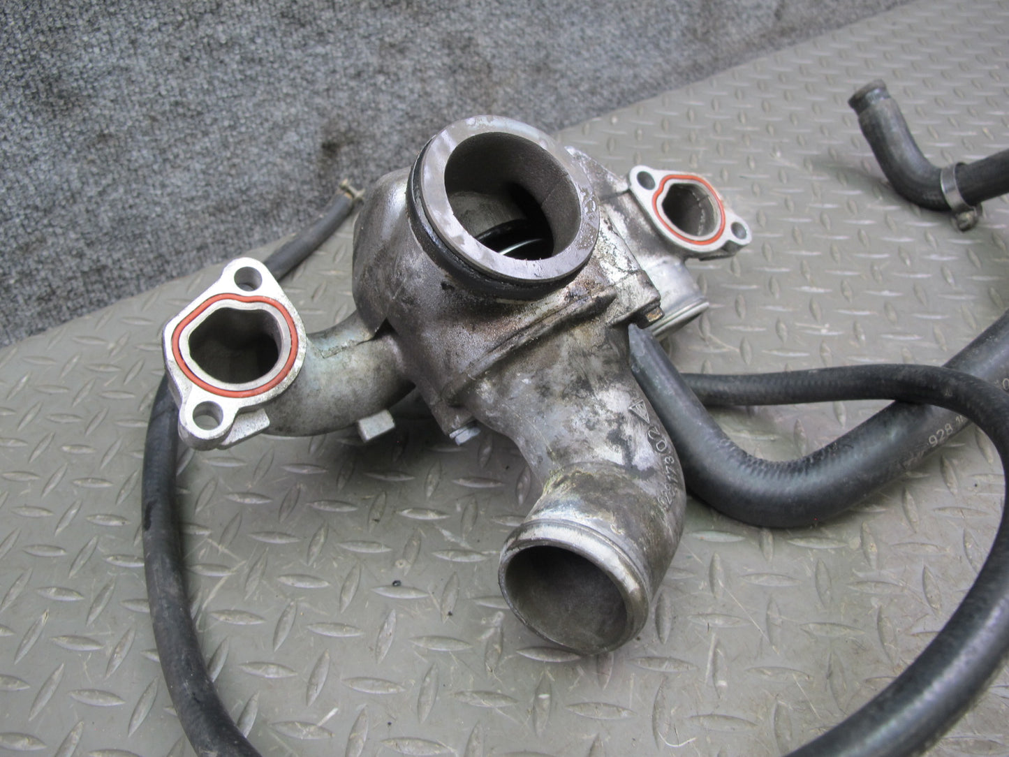 1987-1991 Porsche 928 S4 5.0L V8 Engine Coolant Thermostat Housing Assembly