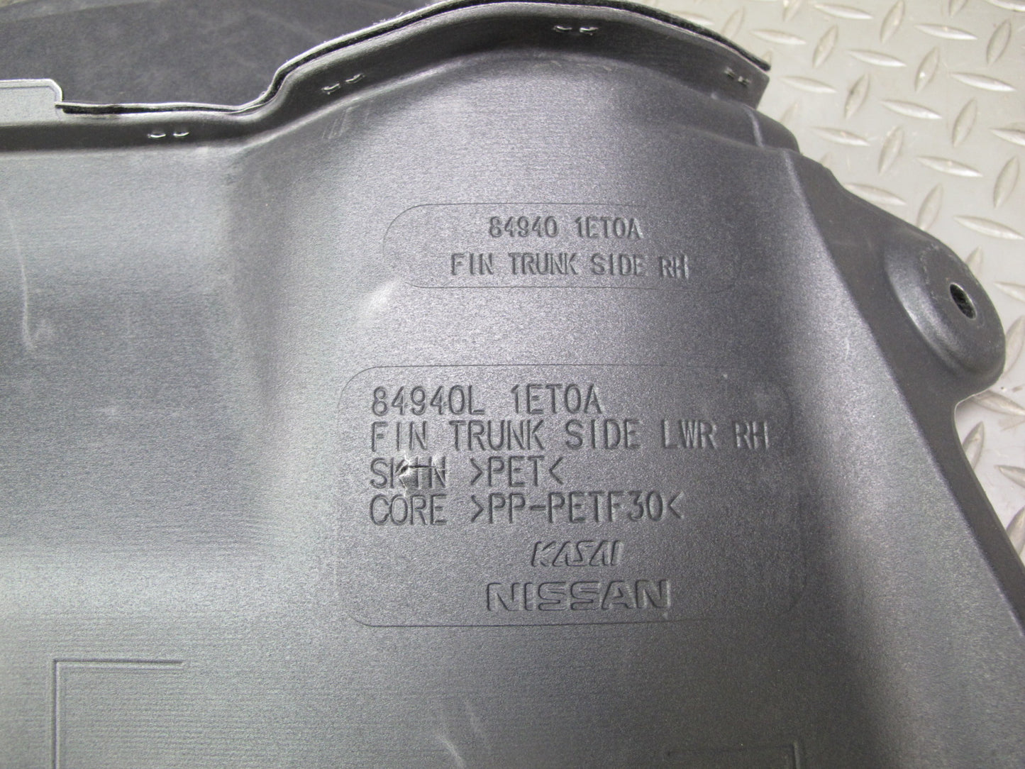 10-19 Nissan 307Z Z34 Convertible Rear Right Trunk Trim Cover 84940-1ET0A OEM