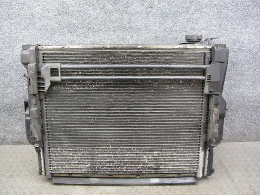 03-06 BMW E46 M54 MT Engine Radiator A/C Condenser Oil Cooler Fan Shroud Set OEM