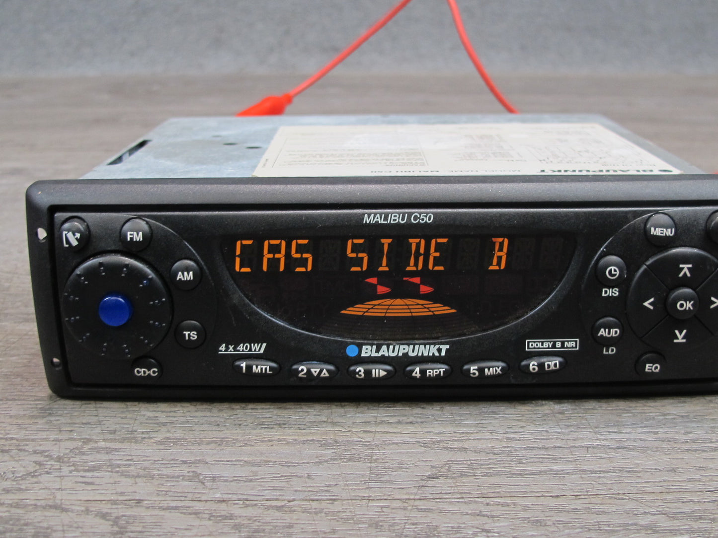 Blaupunkt Malibu C50 Am/fm Radio Cassette Player w Faceplate Case & Wiring