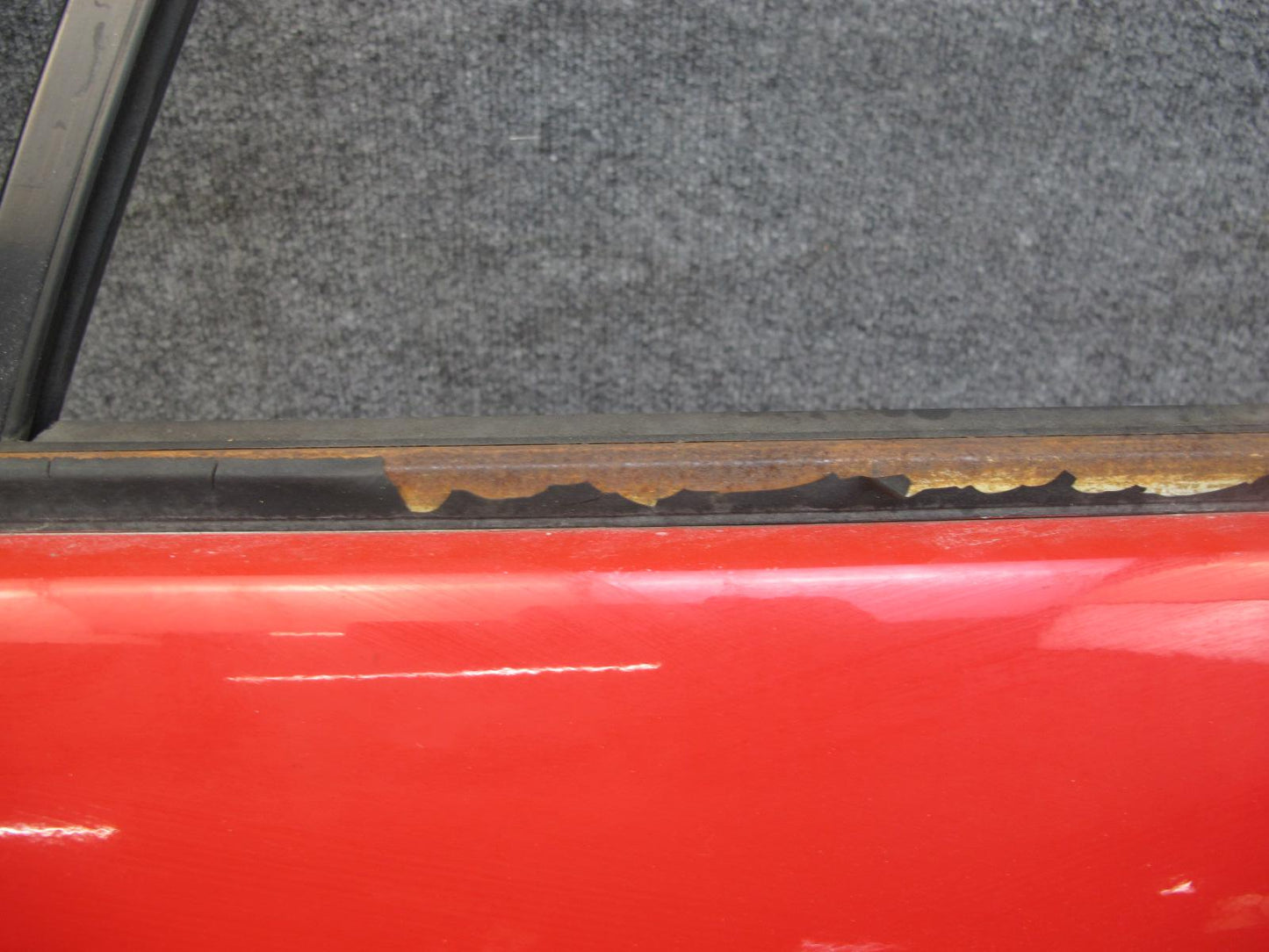 1988 Mazda RX7 Convertible Left Driver Door Shell Panel RED OEM