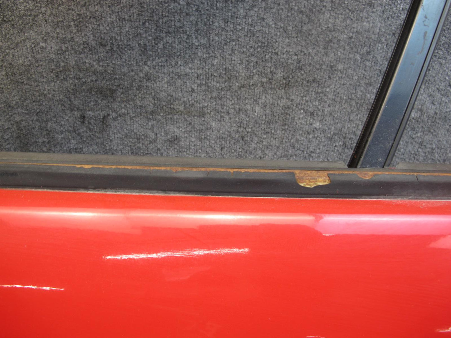 1988 Mazda RX7 Convertible Left Driver Door Shell Panel RED OEM