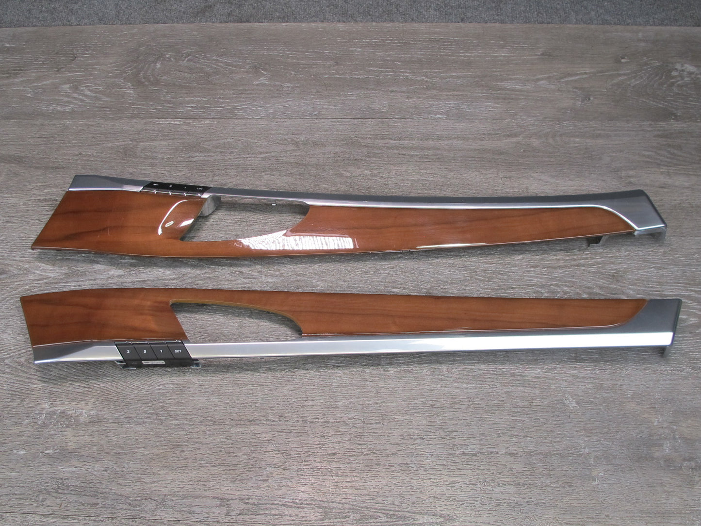 13-16 Porsche Panamera 970 Dash Console Front & Rear Door Panel Trim Wood Set