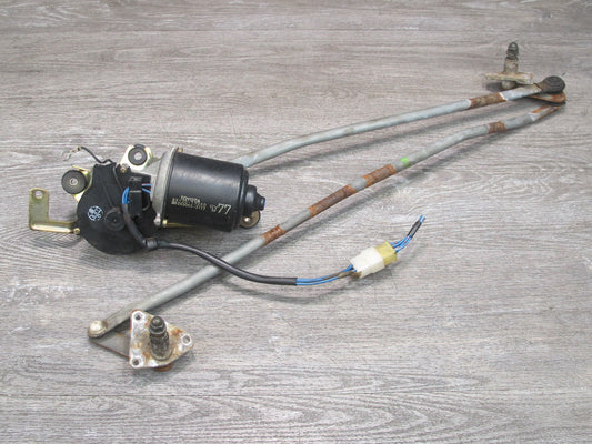 85-86 Toyota MR2 AW15 Front Windshield Wiper Transmission Linkage w Motor OEM