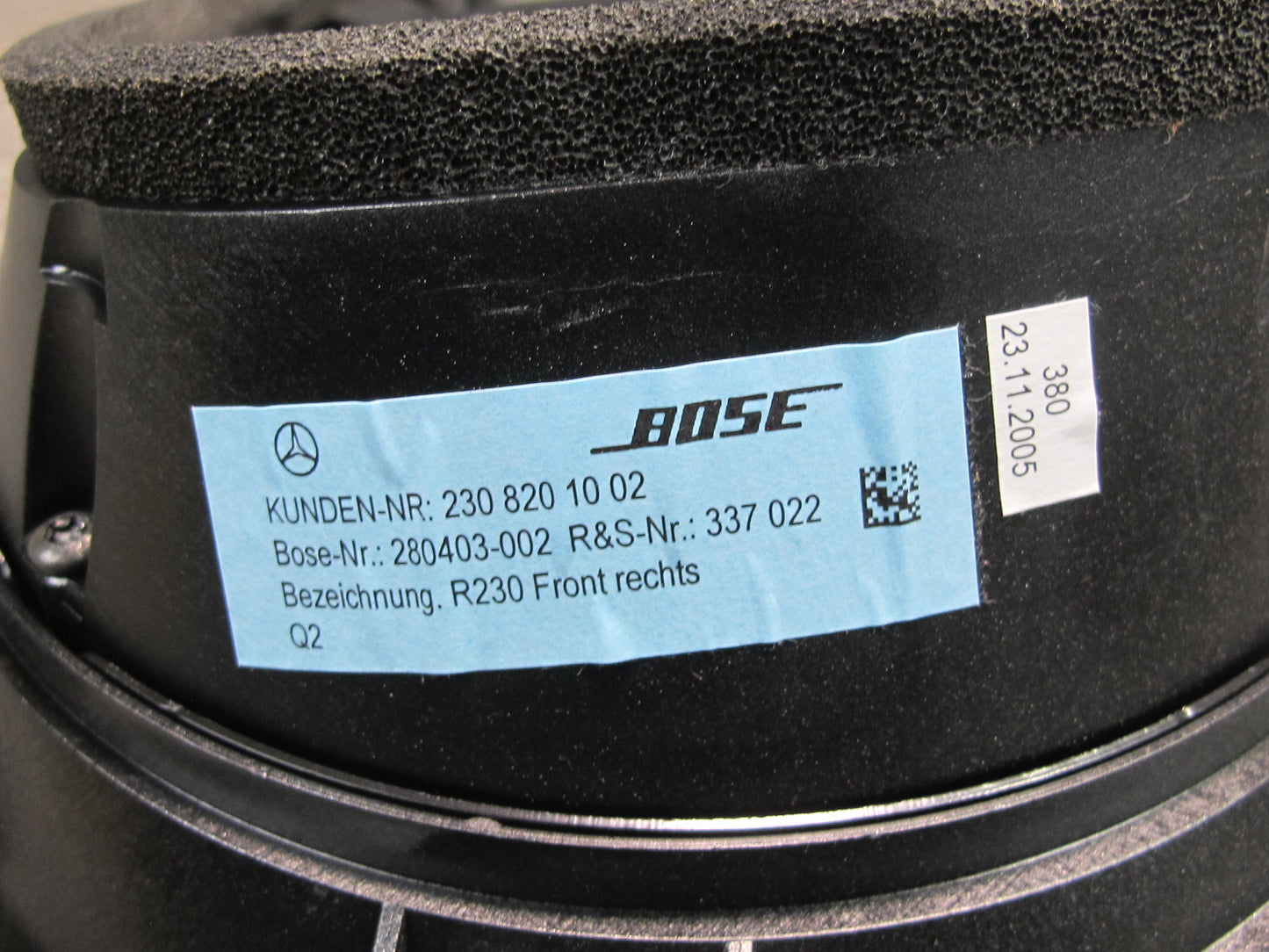 03-08 Mercedes R230 Sl-class Set of 2 Left & Right Door Bose Audio Speaker OEM