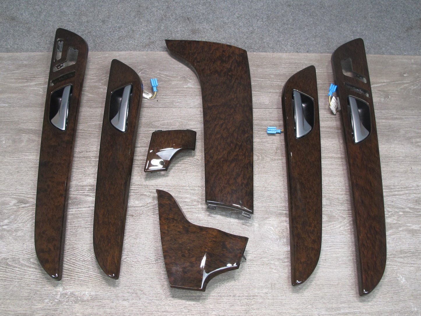 12-15 Mercedes W166 ML Front Rear Left Right Side Door Dash Trim Wood Panel Set