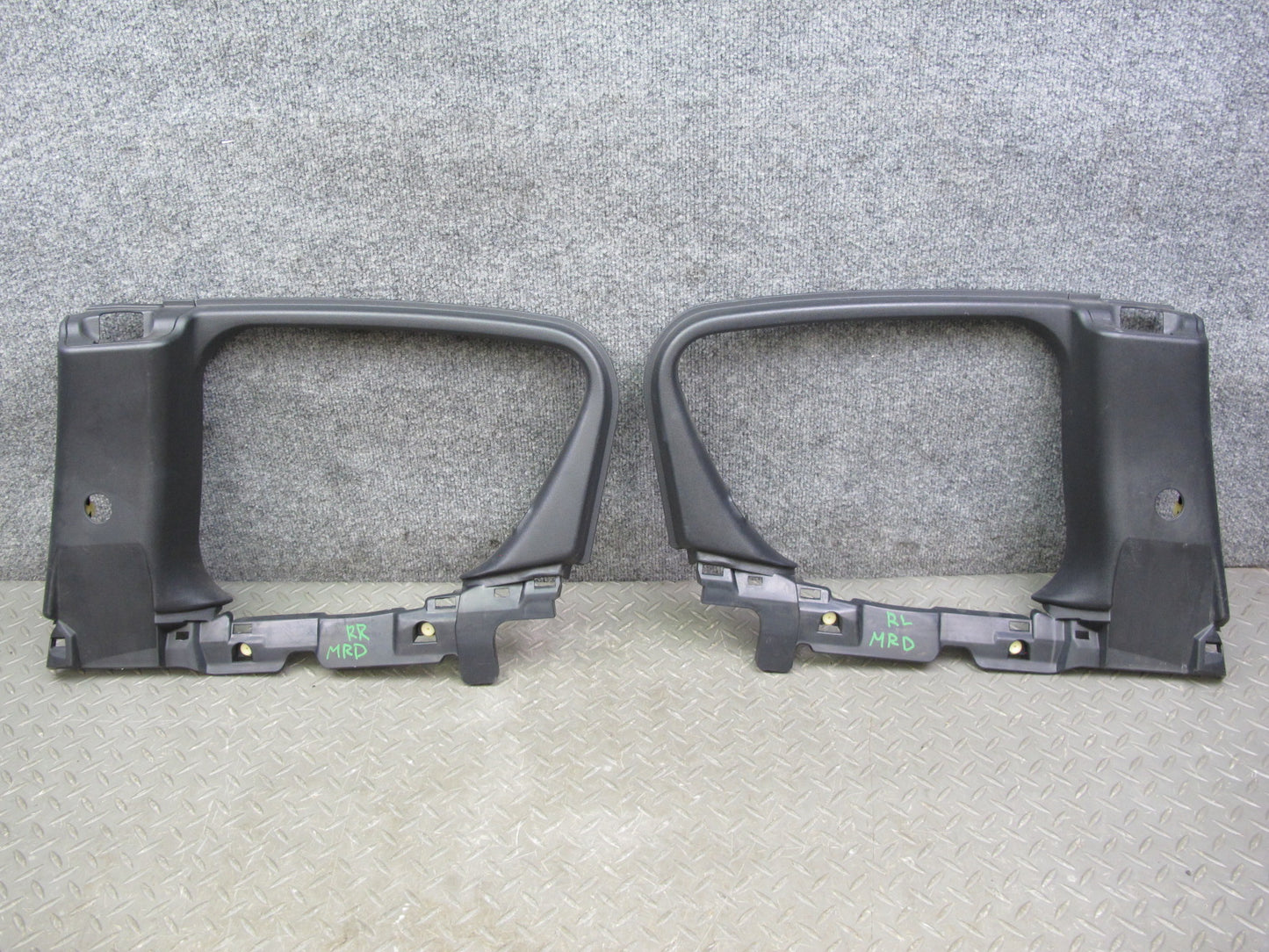 04-11 Mazda RX8 Rear Left Right Side Door Panel Window Frame Panel Set Black OEM