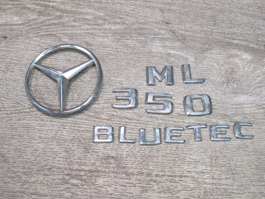 2012-2015 Mercedes W166 ML350 Bluetec Diesel Rear Trunk Emblem Logo Badge Set