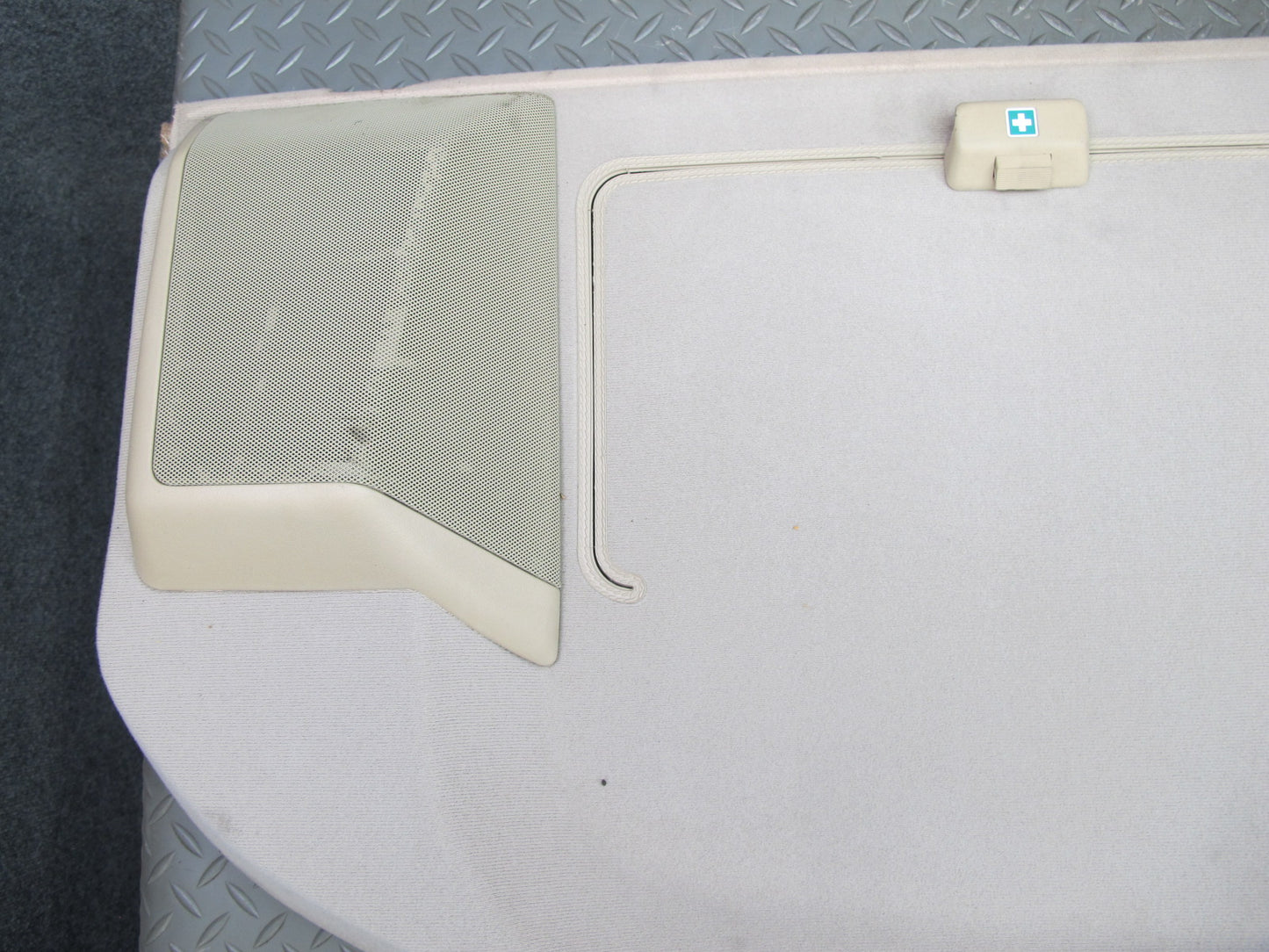 86-91 Mercedes W126 Rear Parcel Shelf Compartment Storage Panel w Brake Light