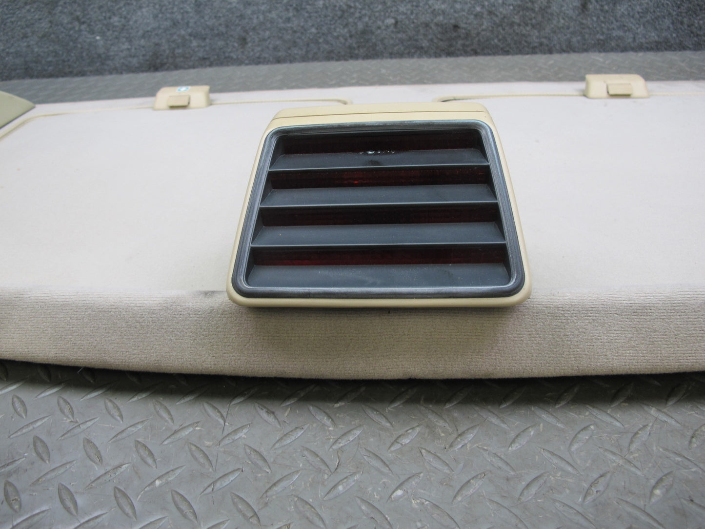 86-91 Mercedes W126 Rear Parcel Shelf Compartment Storage Panel w Brake Light