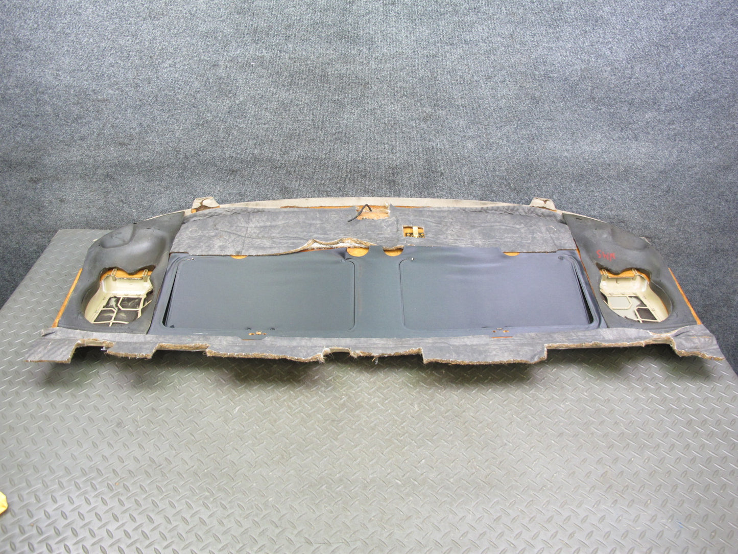 86-91 Mercedes W126 Rear Parcel Shelf Compartment Storage Panel w Brake Light