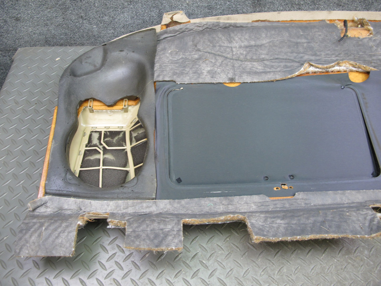 86-91 Mercedes W126 Rear Parcel Shelf Compartment Storage Panel w Brake Light