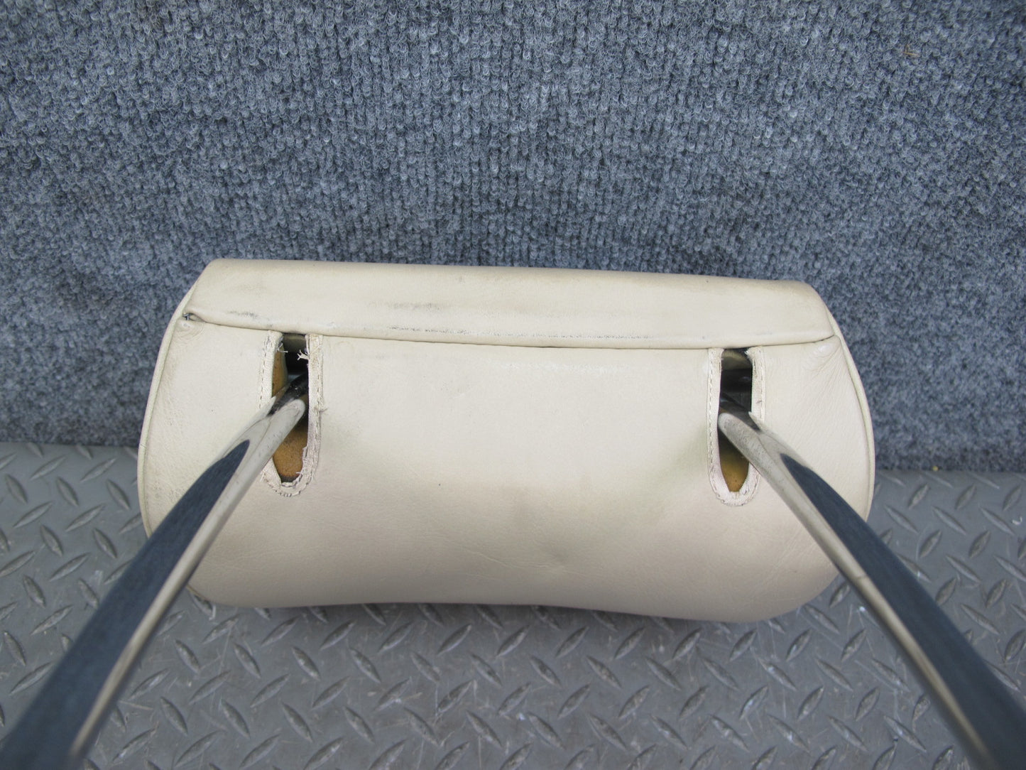 86-91 Mercedes W126 Front Left or Right Seat Leather Headrest OEM