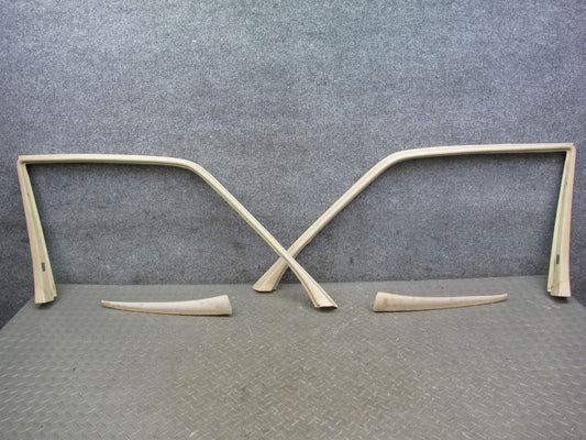 86-91 Mercedes W126 Front Left & Right Door Window Surround Trim Panel Set OEM