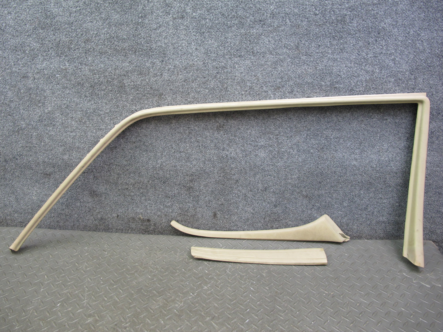 86-91 Mercedes W126 Rear Left & Right Door Window Surround Trim Panel Set OEM