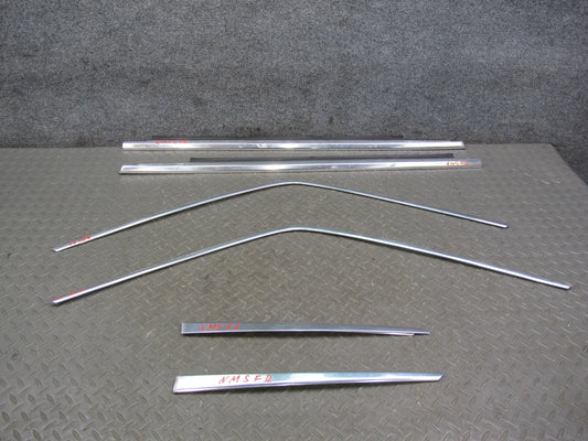 86-91 Mercedes W126 Set of 6 Front Left & Right Door Chrome Trim Molding OEM