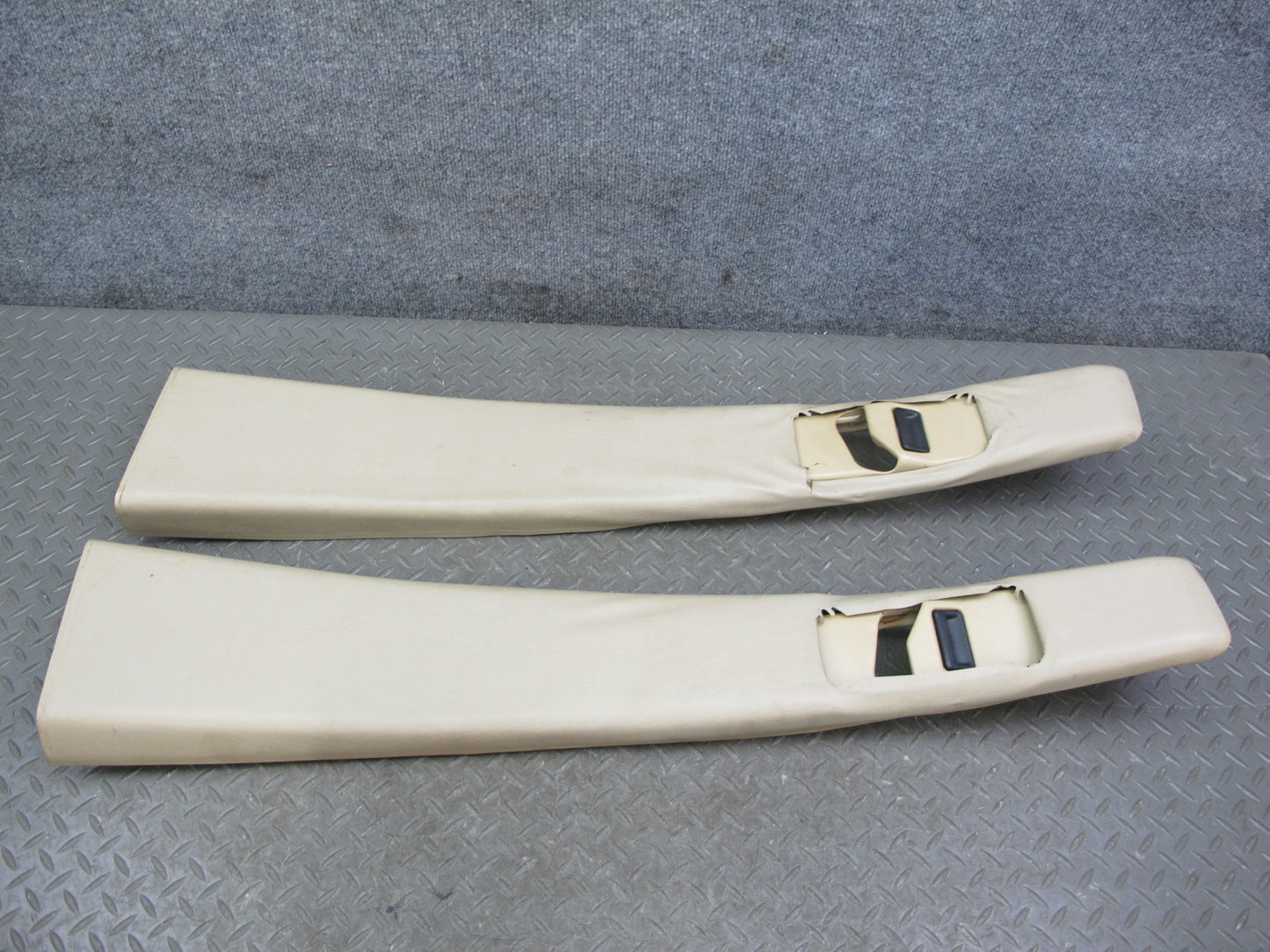 86-91 Mercedes W126 Set of 2 Center Interior B Pillar Upper Trim Panel OEM
