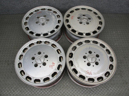 86-91 Mercedes W126 Set of 4 Factory 15" R15 Alloy Wheel Rim 15x6.5J ET21.5