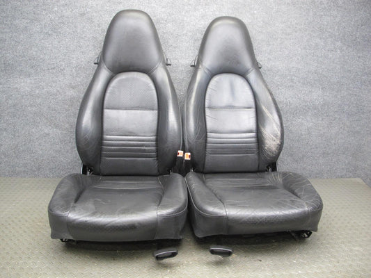 2001-2004 Porsche Boxster 986 Front Left & Right Side Leather Seat Black Set