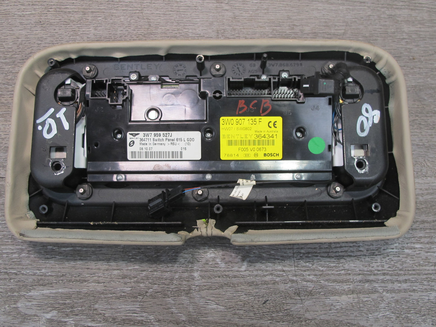 07-11 Bentley Continental GTC Convertible Overhead Dome Interior Light Lamp