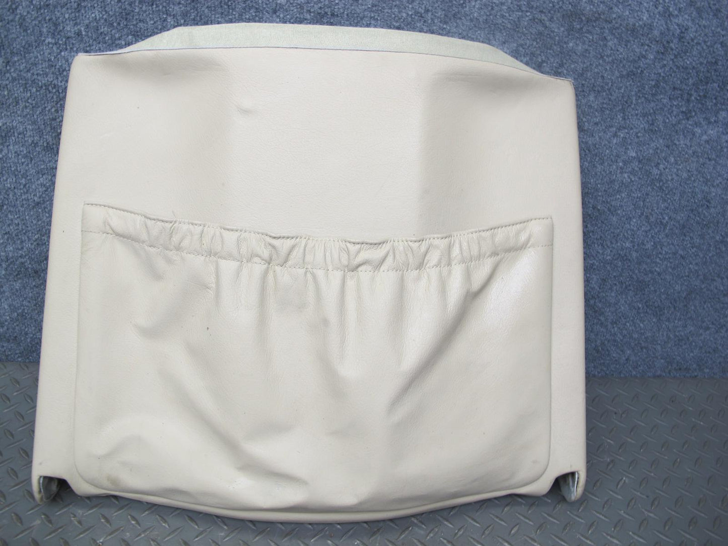 86-91 Mercedes W126 Front Left Driver Seat Back Trim Cover Panel Beige OEM