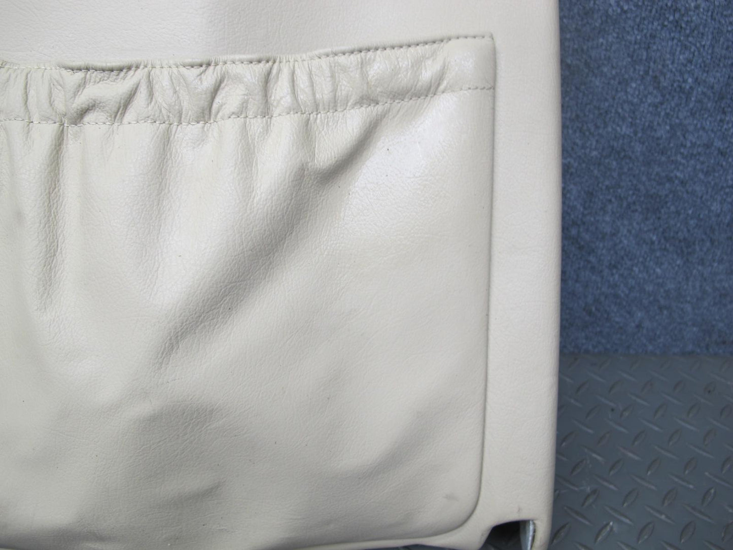 86-91 Mercedes W126 Front Left Driver Seat Back Trim Cover Panel Beige OEM