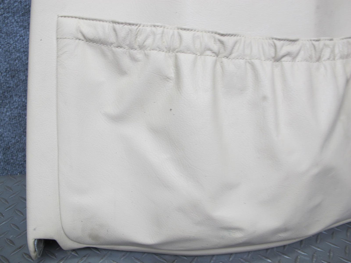 86-91 Mercedes W126 Front Left Driver Seat Back Trim Cover Panel Beige OEM