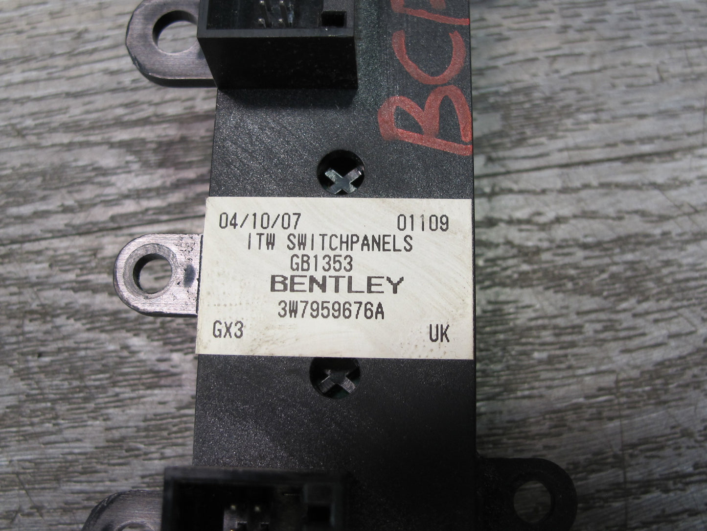 07-11 Bentley Continental GTC Convertible Center Console Switch Panel 3W7959676A