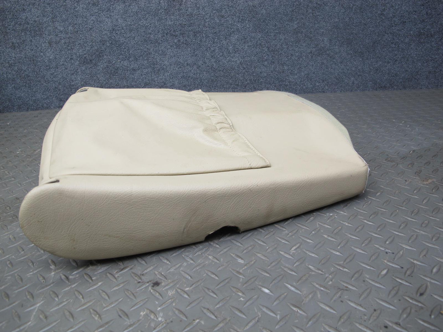 86-91 Mercedes W126 Front Left Driver Seat Back Trim Cover Panel Beige OEM