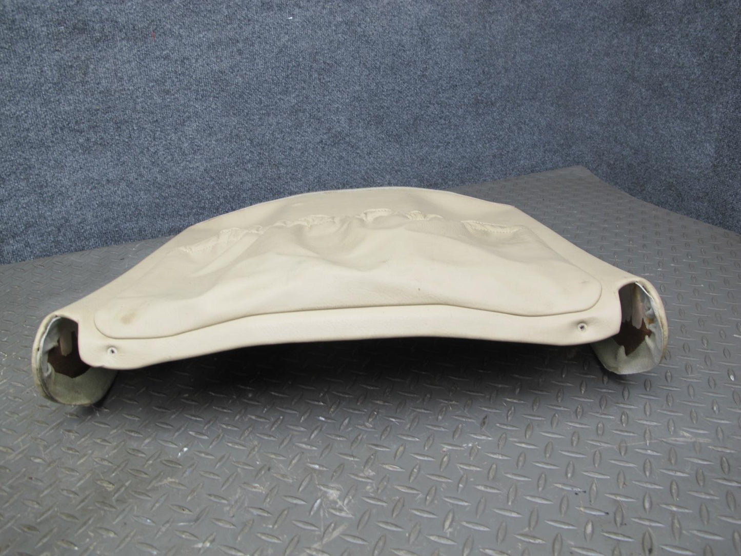 86-91 Mercedes W126 Front Left Driver Seat Back Trim Cover Panel Beige OEM