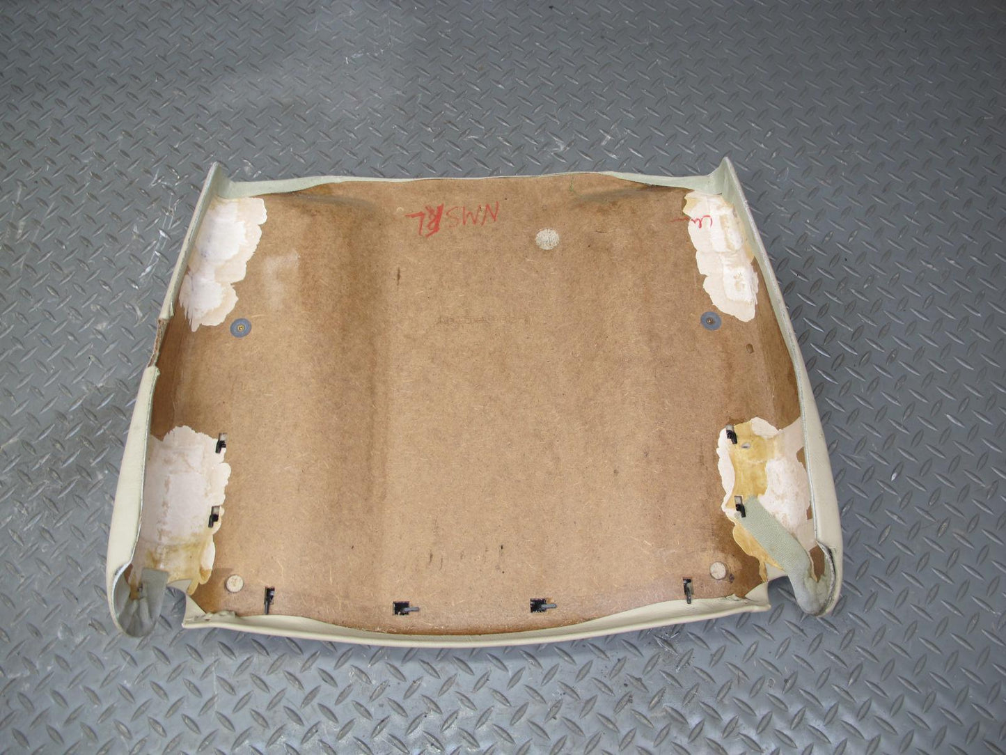 86-91 Mercedes W126 Front Left Driver Seat Back Trim Cover Panel Beige OEM