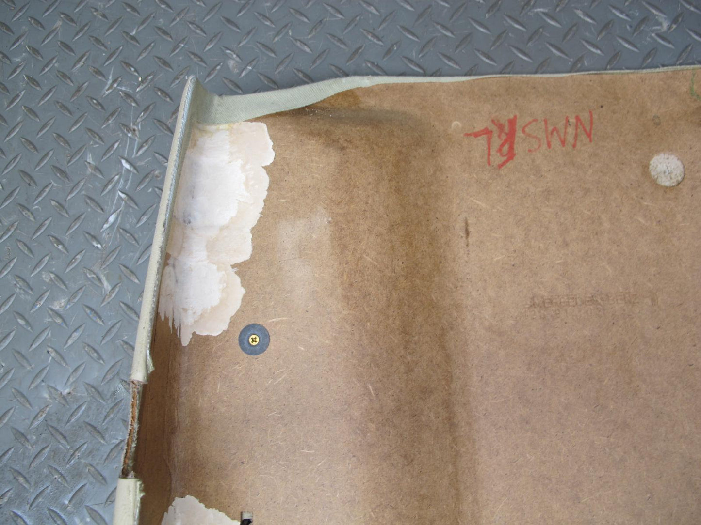 86-91 Mercedes W126 Front Left Driver Seat Back Trim Cover Panel Beige OEM