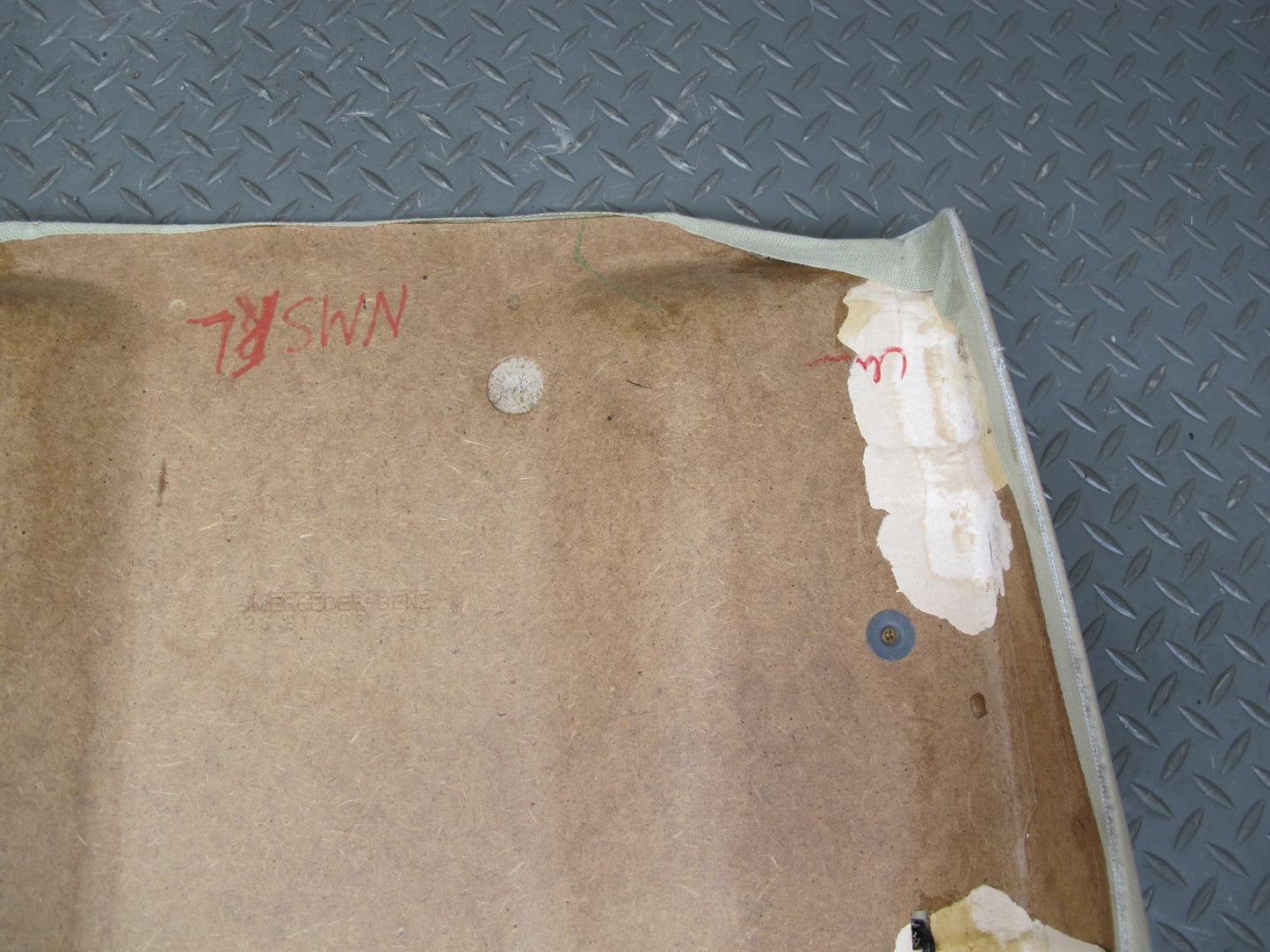 86-91 Mercedes W126 Front Left Driver Seat Back Trim Cover Panel Beige OEM