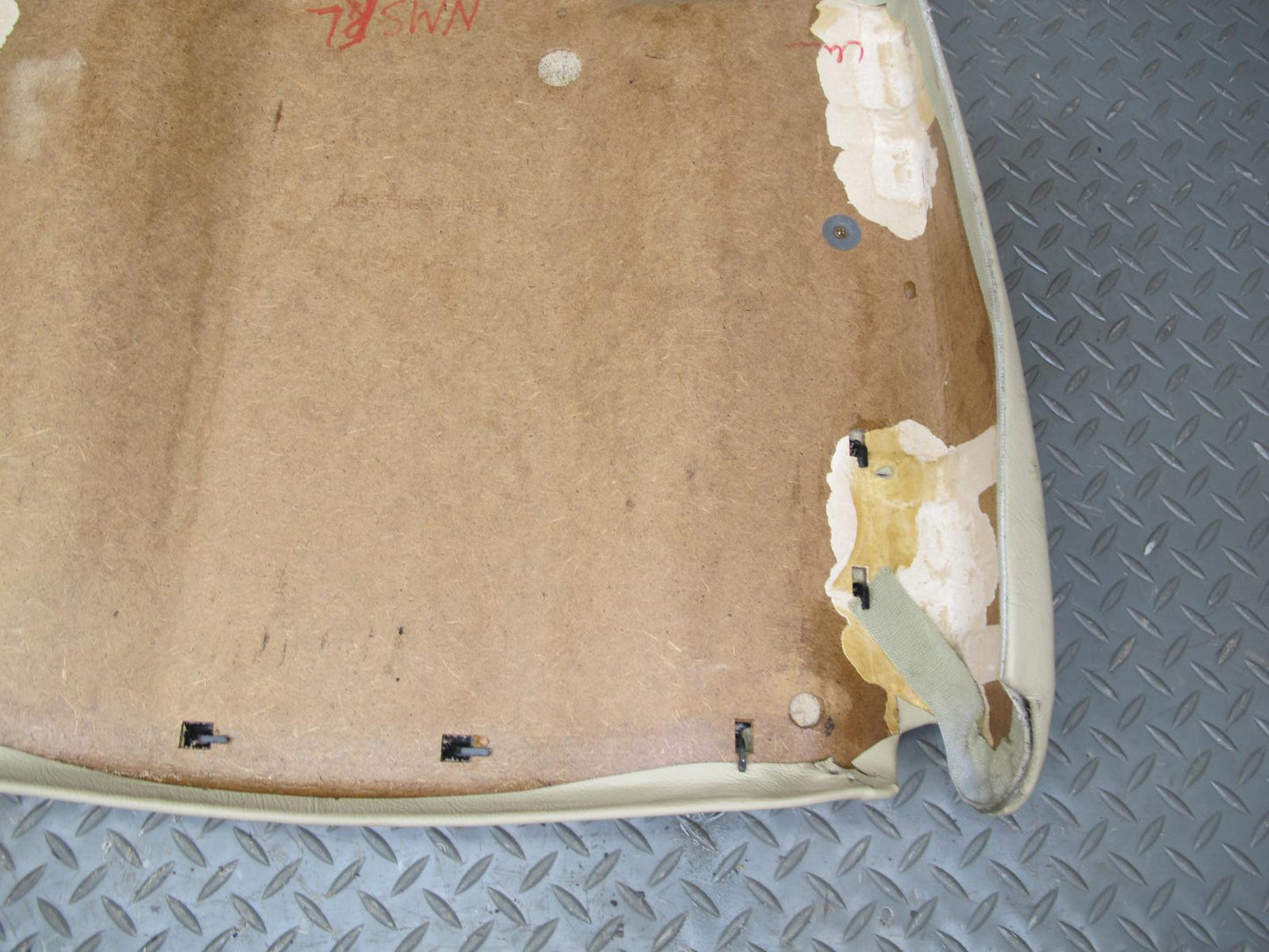 86-91 Mercedes W126 Front Left Driver Seat Back Trim Cover Panel Beige OEM