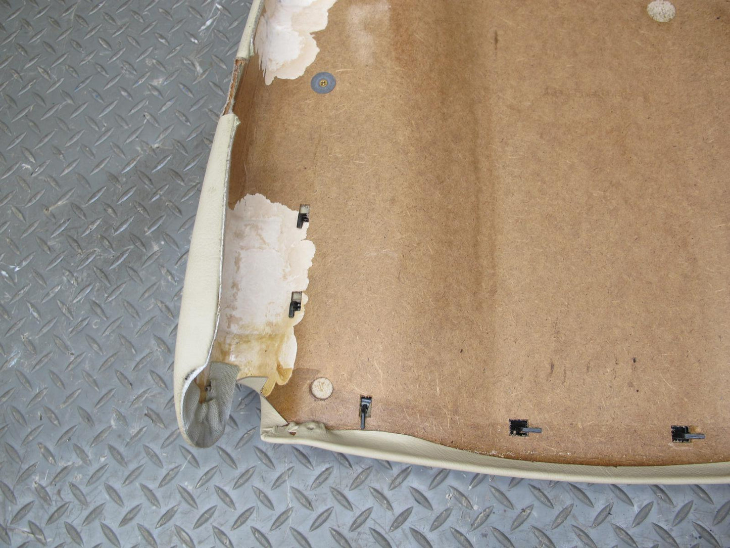 86-91 Mercedes W126 Front Left Driver Seat Back Trim Cover Panel Beige OEM