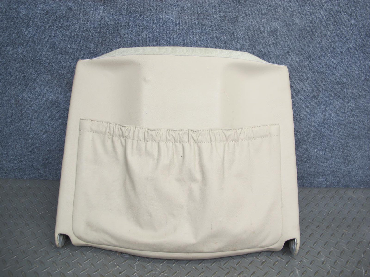 86-91 Mercedes W126 Front Right Passenger Seat Back Trim Cover Panel Beige OEM